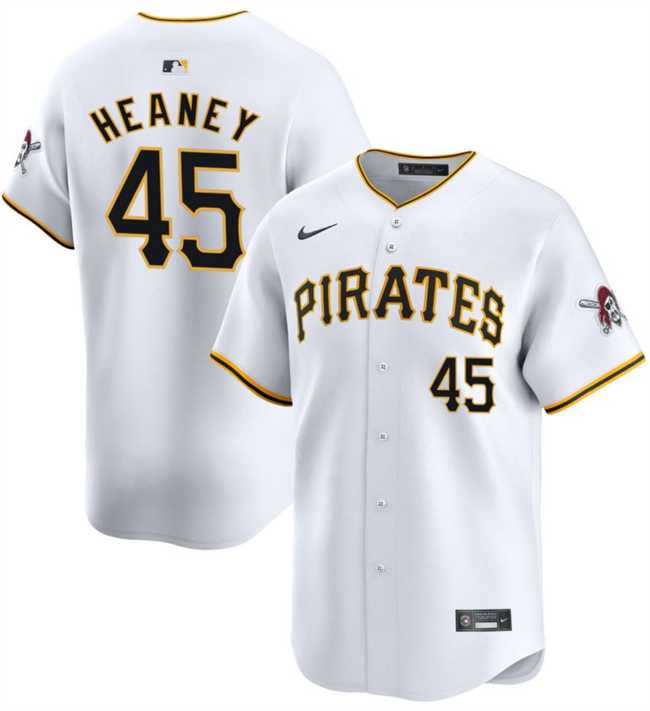 Men%27s Pittsburgh Pirates #45 Andrew Heaney White 2025 Home Limited Stitched Jersey Dzhi